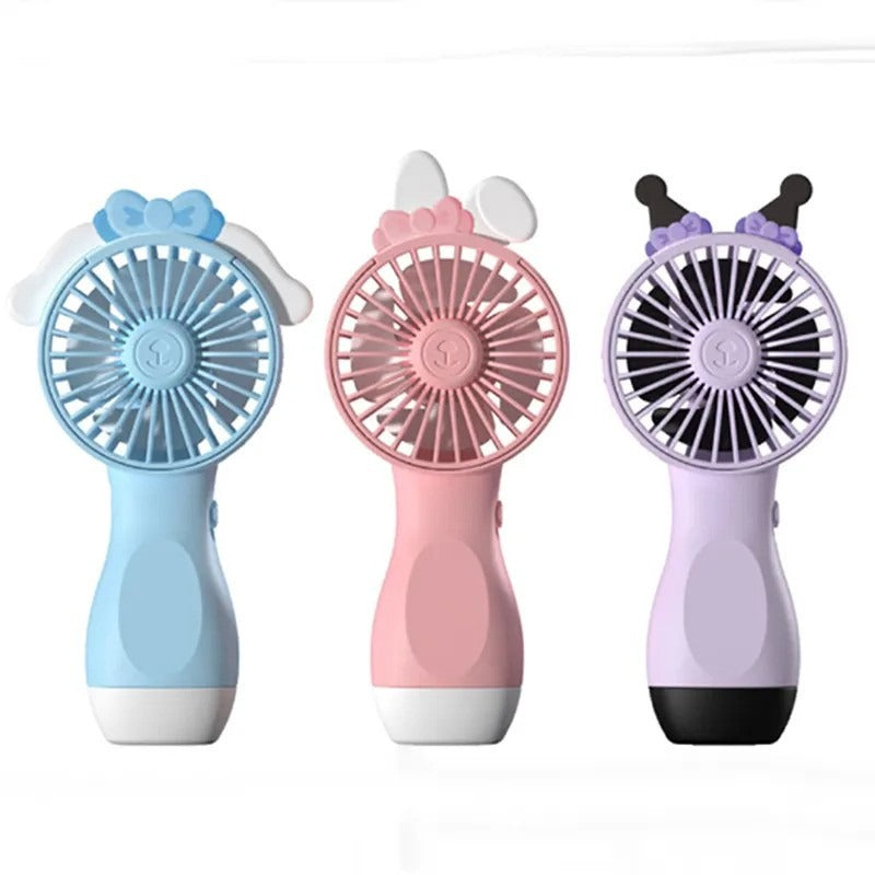 Summer USB Rechargeable Handheld Mini Fan Toy Cartoon Design for Kids Outdoor Portable Desktop Use