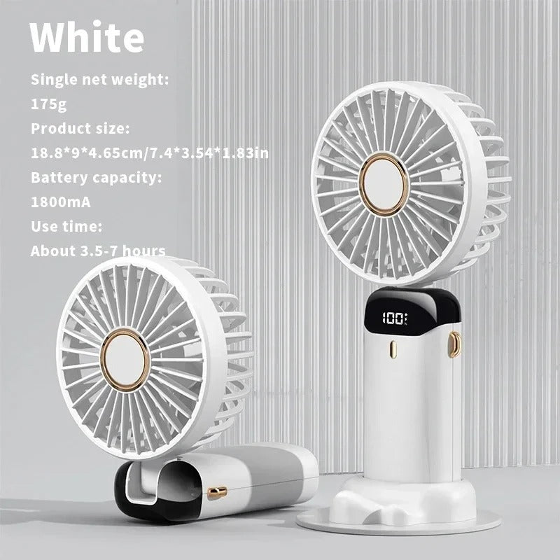 Summer USB Rechargeable Handheld Mini Fan Toy Cartoon Design for Kids Outdoor Portable Desktop Use