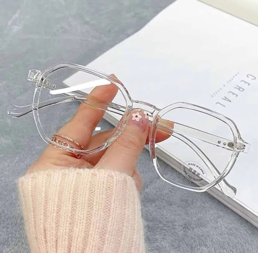 Transparent Lightweight Anti Glare UV Eyeglasses For Men and Women White Glasses for Boys and Girls