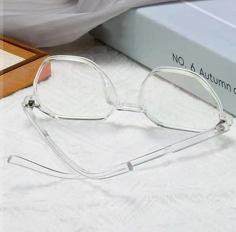 Transparent Lightweight Anti Glare UV Eyeglasses For Men and Women White Glasses for Boys and Girls