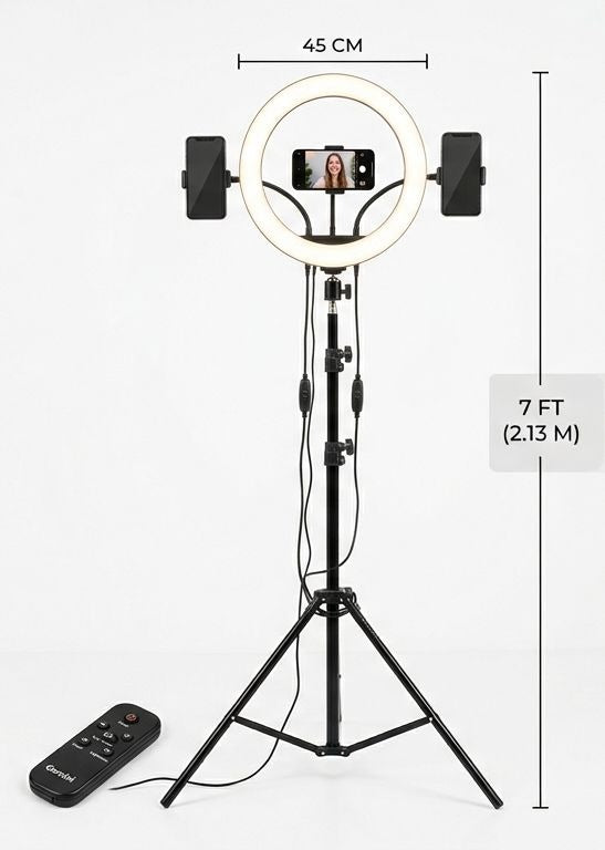 26cm Ring Light With Mobile Holder With 7Feet Tripod Stand in Three Different Mode Light